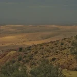 Morocco autumn travel - Agafay desert view from atlas mountains