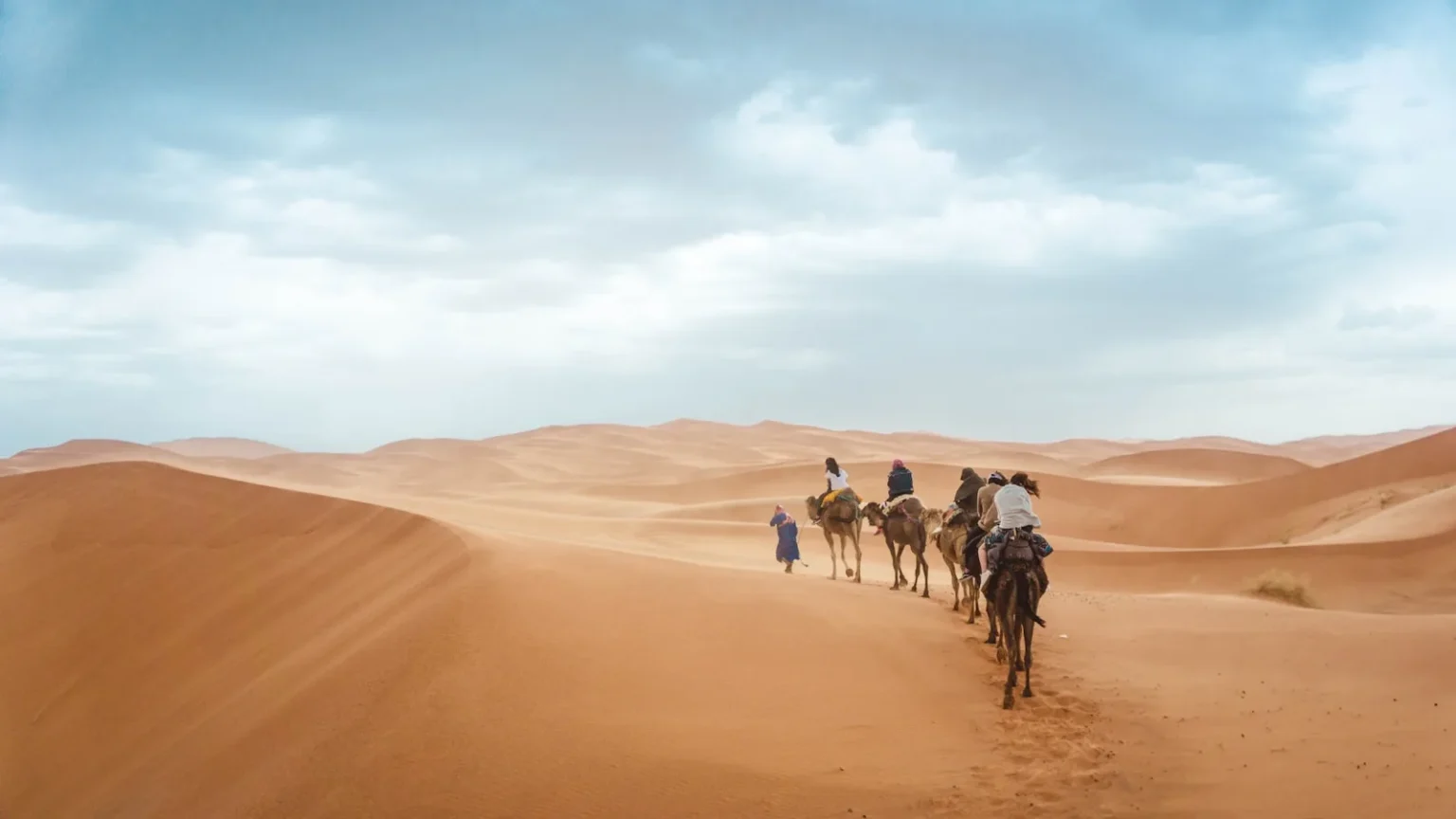 5 Things You Realise When You Travel Far From Home in Morocco Travel Morocco lessons life - group of people riding on camels