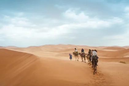 Travel Morocco lessons life - group of people riding on camels