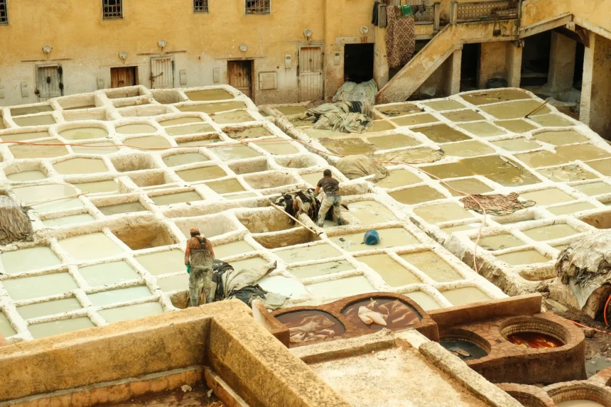 Fes medina guide Morocco - A view of traditional leather tanneries
