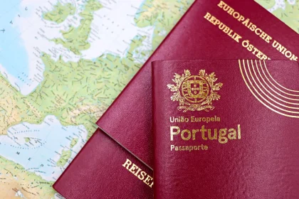 Morocco visa free travel - Close-up of Portuguese and Austrian passports
