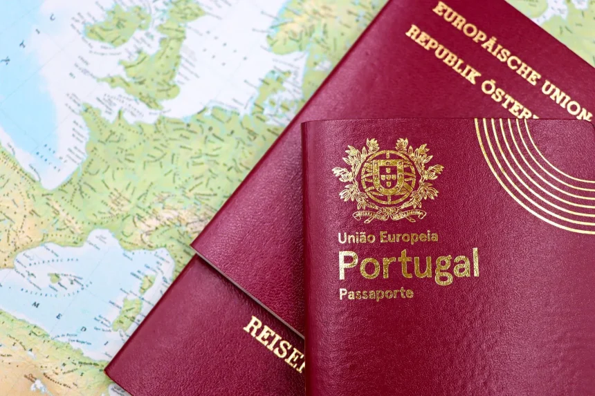 Morocco visa free travel - Close-up of Portuguese and Austrian passports