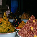 Moroccan street food - Vibrant array of spices and condiments