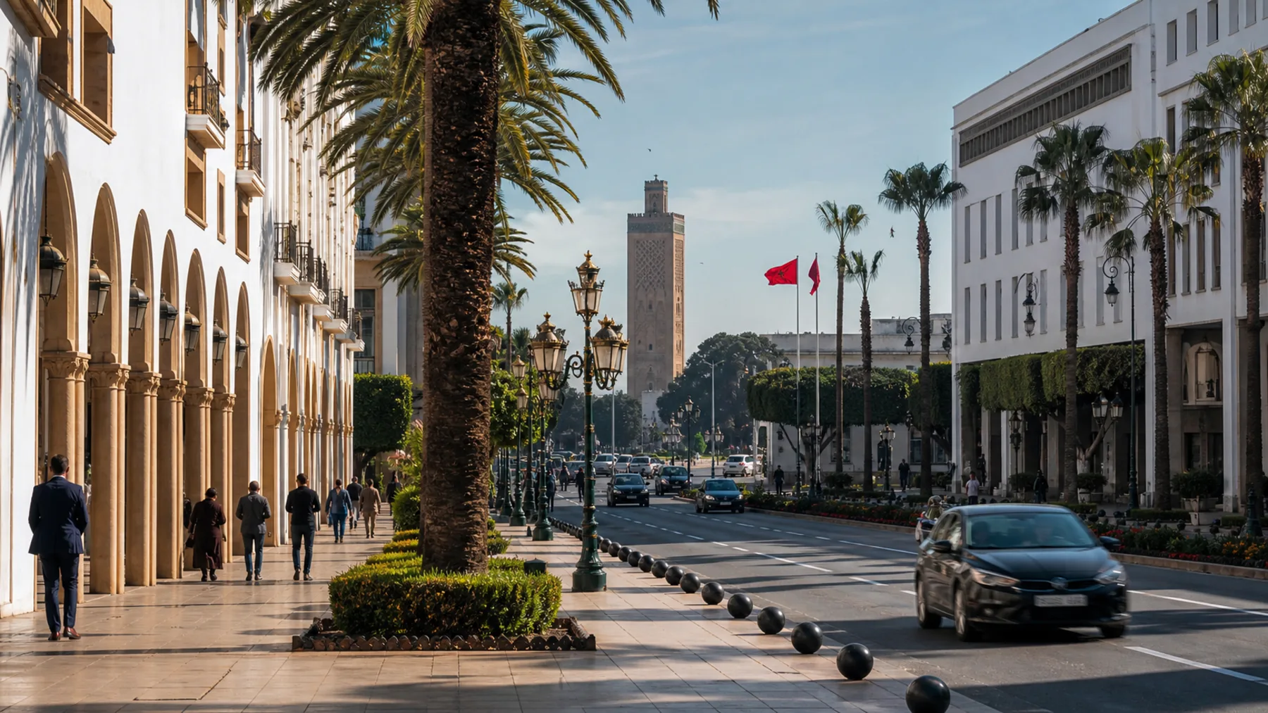 Rabat civic architecture and public life editorial image