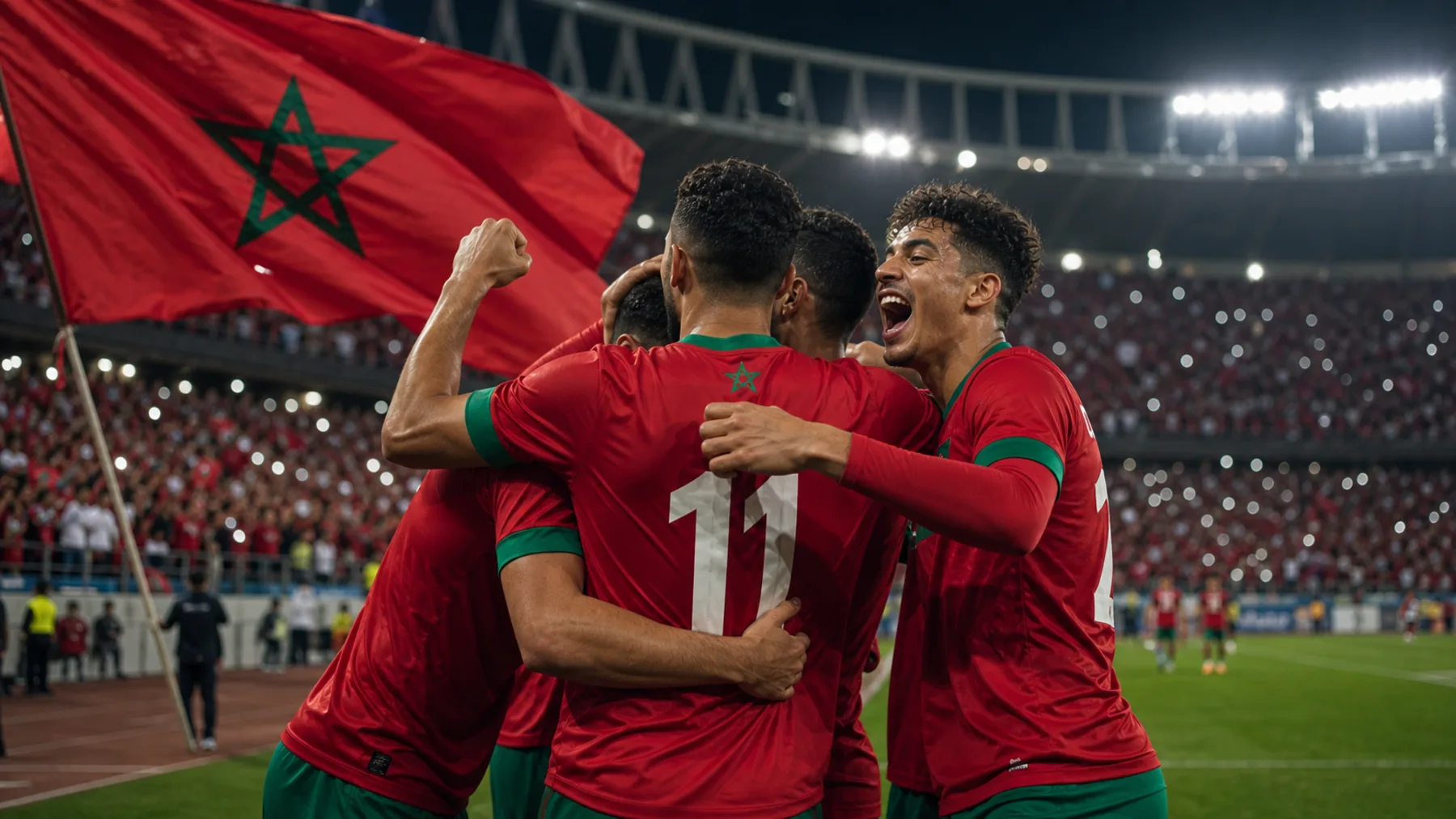 Moroccan football culture and evening stadium atmosphere